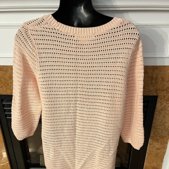 In every story- Ladies Baby Pink Cotton Knit Sweater - Picture 3 of 9